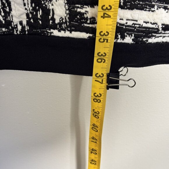 Ann Taylor Womens Black & White Textured Dress Size 12 Cap Sleeve Woven Design - Picture 7 of 11